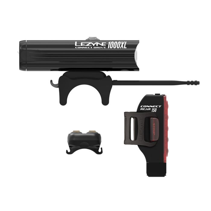 Комплект світла Lezyne CONNECT DRIVE PRO 1000XL / STRIP CONNECT PAIR Чорний 1000/150 люменівів Y13