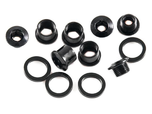 Сервисные запчасти CHAINRING BOLT KIT 4 STEEL/SP BLACK