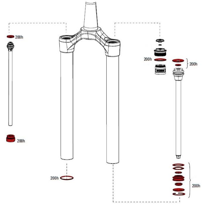 Сервісний набір RockShox 200 HOUR/1 YEAR LYRIK/PIKE 29+ DUAL POSITION AIR (2016-2017)