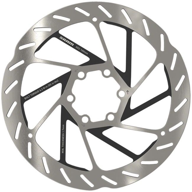 Ротор гальмівний SRAM HS2 160mm 6-bolt (includes Steel Ротор гальмівний SRAM bolts) Rounded