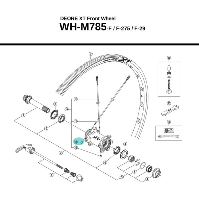 Гайка д/спиці колеса WH-M988