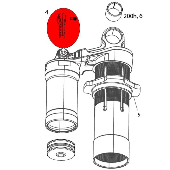 Ричаг перемикача компресії RockShox COMPRESSION KNOB ASSY - SDLUX