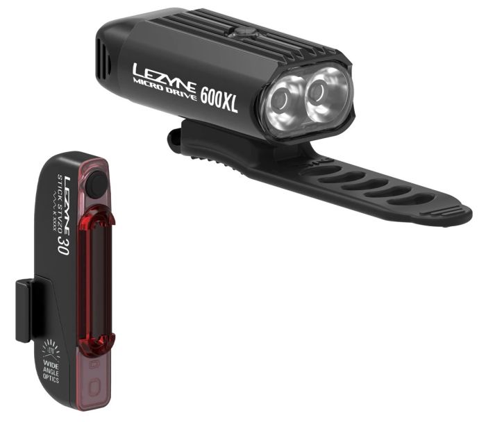 Комплект світла Lezyne MICRO DRIVE 600XL / STICK PAIR Чорний / Чорний 600/30 люменів Y14