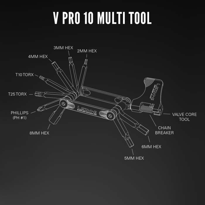 Мультитул Lezyne V PRO 10 Чорний Y14