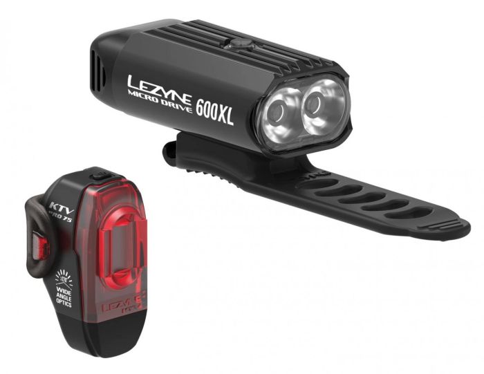 Комплект світла Lezyne MICRO DRIVE 600XL / KTV PRO PAIR Чорний / Чорний 600/75 люменів Y13