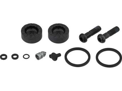 Сервісний набір гальм DISC BRAKE CALIPER PISTON SERVICE KIT - (INCLUDES 2 PISTONS, 2 PISTON BLACK BOLTS, SEALS, BLEED SCREW & O-RINGS) - FORCE AXS D1