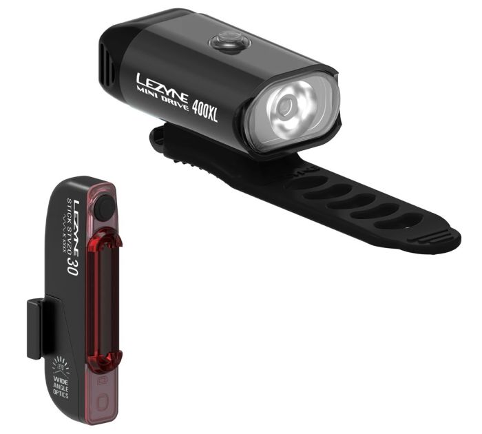 Комплект світла Lezyne MINI DRIVE 400 / STICK PAIR Чорний/Чорний 400/30 люменів Y14