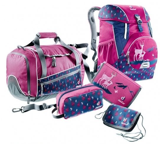 Набір DEUTER OneTwoSet - Hopper колір 5018 magenta deer (3830116 OneTwo; 80261 Hopper; 3890215 Chest Wallet; 3890416 Pencil Pouch; 2890315 Pencil box)