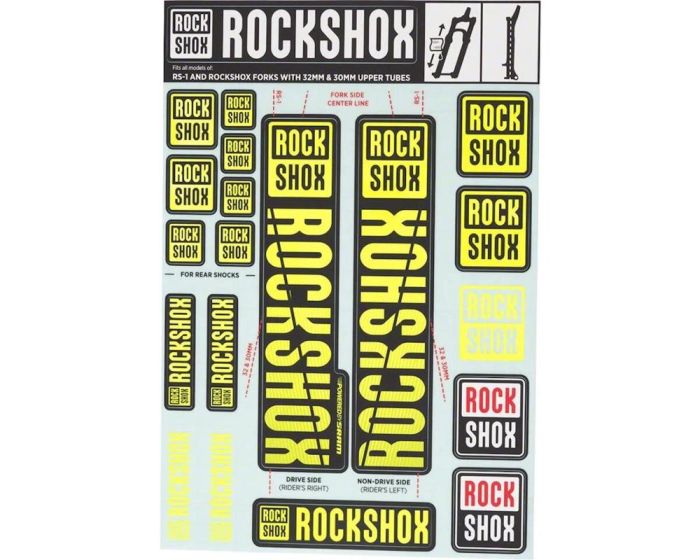 Набір наліпок RockShox KIT 30/32/RS1 NE01 YELLOW