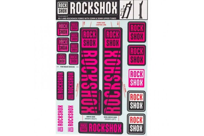 Набір наліпок RockShox KIT 30/32/RS1 MAGENTA